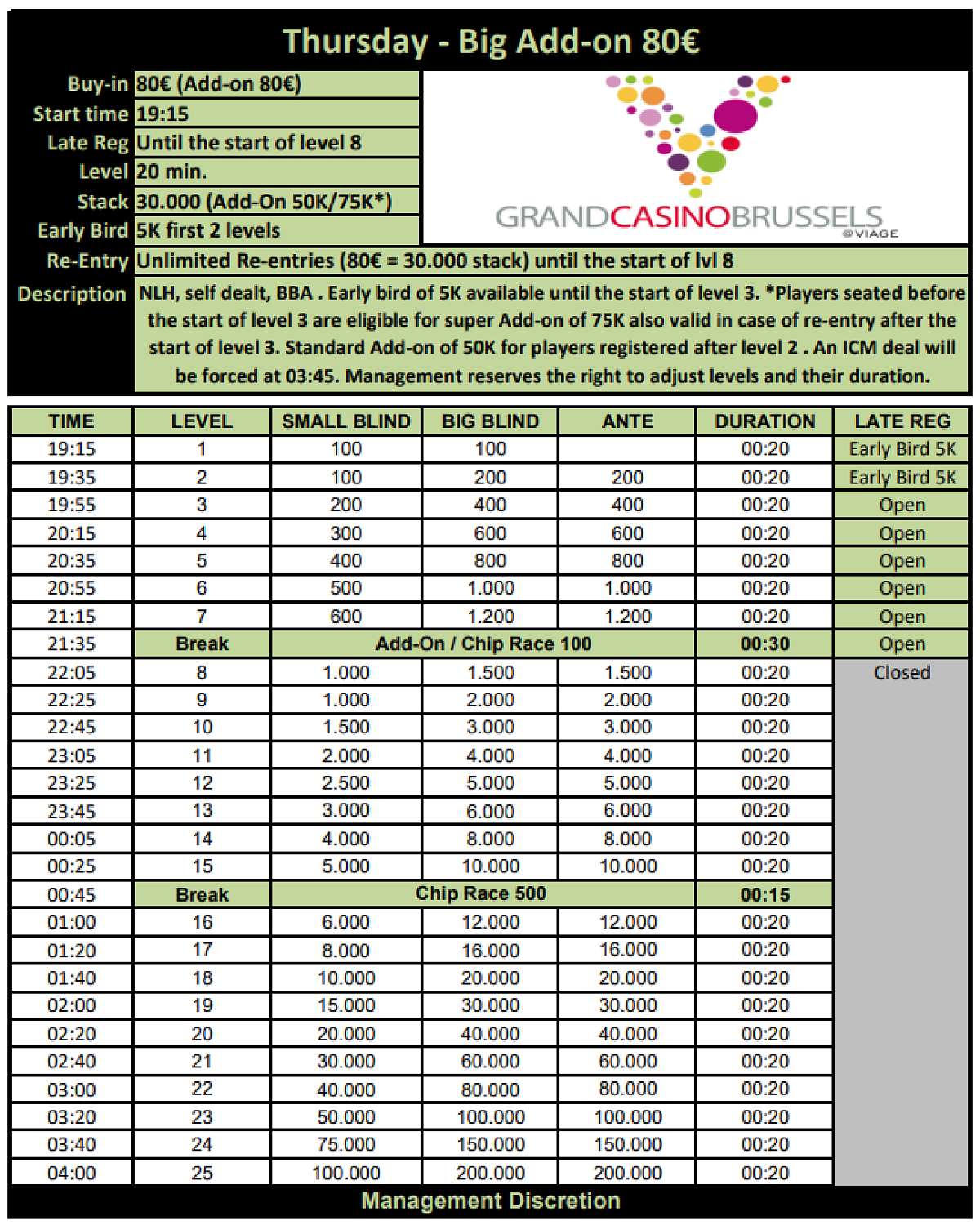 Thursday - Big ADD-ON - 80€