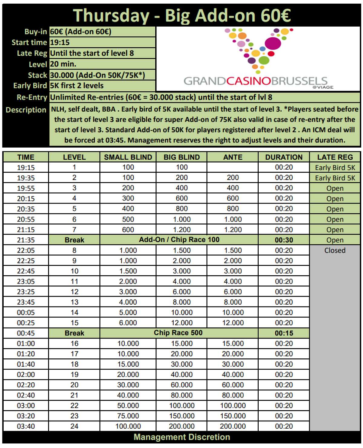 Thursday - BIG ADD-ON  - 60€